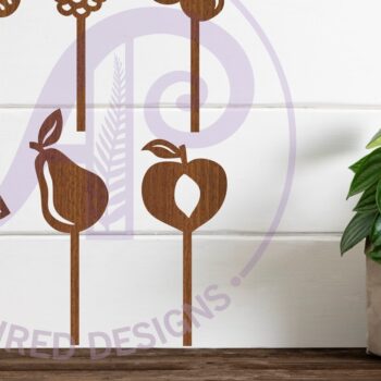 Intra απο ξύλο plywood  Χρώμα wenge 3mm-4mm πάχος - Toppers Fruit Cupcake, 8 designs Δίασταση 30x20 cm INTRAFABR-86548349 - Image 2