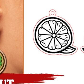 Intra απο ξύλο plywood  Χρώμα wenge 3mm-4mm πάχος - Πακέτο με σκουλαρίκια φρούτων | Δίασταση 3x3 cm INTRAFABR-11758724 - Image 2