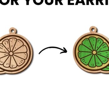 Intra απο ξύλο plywood  Χρώμα wenge 3mm-4mm πάχος - Πακέτο με σκουλαρίκια φρούτων | Δίασταση 3x3 cm INTRAFABR-11758724 - Image 3