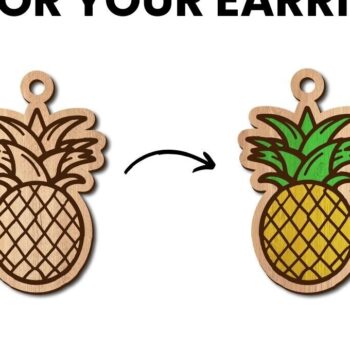 Intra απο ξύλο plywood  Χρώμα wenge 3mm-4mm πάχος - Πακέτο με σκουλαρίκια φρούτων | Δίασταση 3x3 cm INTRAFABR-11758724 - Image 15