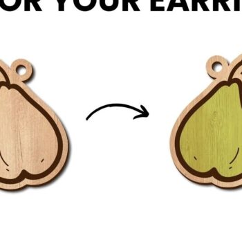 Intra απο ξύλο plywood  Χρώμα wenge 3mm-4mm πάχος - Πακέτο με σκουλαρίκια φρούτων | Δίασταση 3x3 cm INTRAFABR-11758724 - Image 19