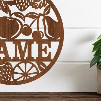 Intra απο ξύλο plywood  Χρώμα wenge 3mm-4mm πάχος - Πινακίδα ονόματος φρούτων, , πινακίδα κουζίνας Δίασταση 30x20 cm INTRAFABR-100488930 - Image 1