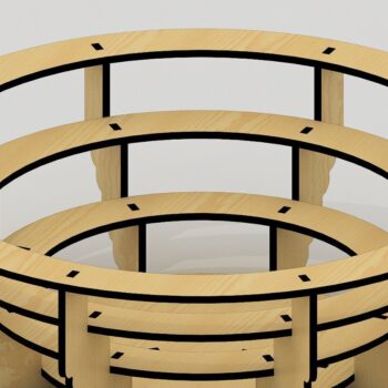 Intra απο ξύλο plywood Χρώμα wenge 3mm-4mm πάχος - Πιάτο φρούτων, Πριόνι κύλισης, Καλάθι μπολ Δίασταση 30x20 cm INTRAFABR-85225233 - Image 2