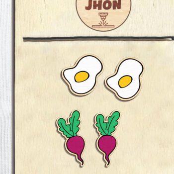 Intra απο ξύλο plywood Χρώμα wenge 3mm-4mm πάχος - Σκουλαρίκια με καρφιά φρούτων κομμένο Δίασταση 3x3 cm INTRAFABR-36735898 - Image 4