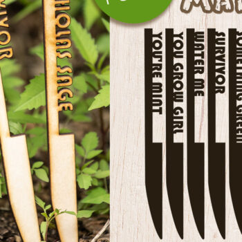 Intra απο ξύλο plywood  Χρώμα wenge 3mm-4mm πάχος - Διασκεδαστικό Βότανο φυτών Ετικέτες κοπής με λέιζερ Δίασταση 7x0 cm INTRAFABR-26016388 - Image 1