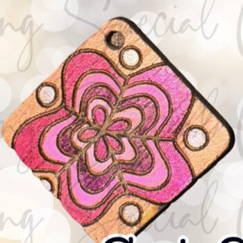 Intra απο ξύλο plywood  Χρώμα wenge 3mm-4mm πάχος - Funky Floral Σκουλαρίκια Laser Δίασταση 3x3 cm INTRAFABR-43098930 - Image 1