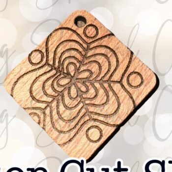 Intra απο ξύλο plywood  Χρώμα wenge 3mm-4mm πάχος - Funky Floral Σκουλαρίκια Laser Δίασταση 3x3 cm INTRAFABR-43098930 - Image 2