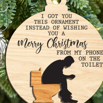 Intra απο ξύλο plywood  Χρώμα wenge 3mm-4mm πάχος - Αστείο Χριστουγεννιάτικο Στολίδι Ενηλίκων Δίασταση 6x6 cm INTRAFABR-24996105 - Image 1