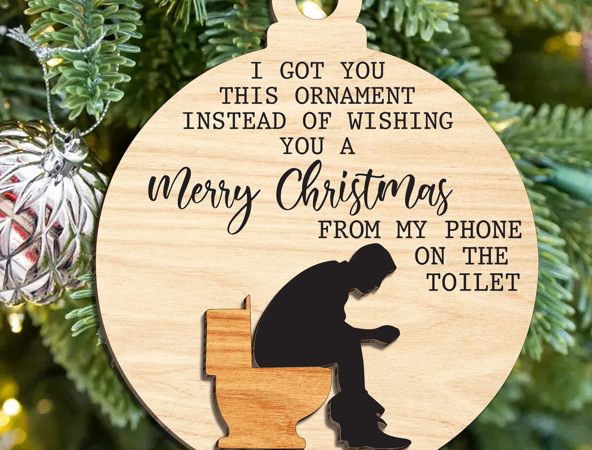 Intra απο ξύλο plywood  Χρώμα wenge 3mm-4mm πάχος - Αστείο Χριστουγεννιάτικο Στολίδι Ενηλίκων Δίασταση 6x6 cm INTRAFABR-24996105