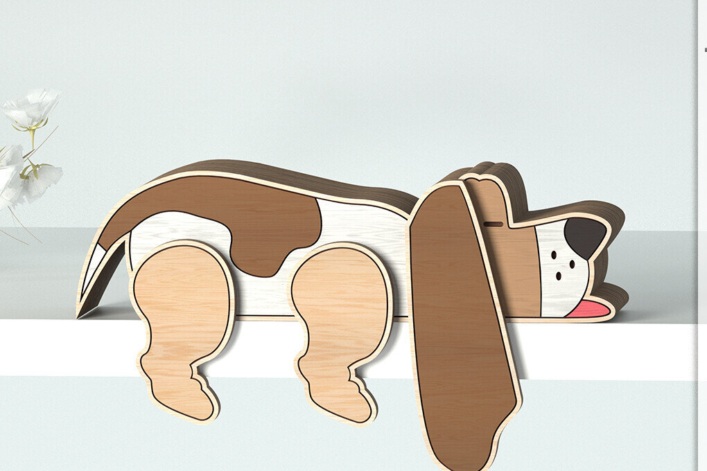 Intra απο ξύλο plywood  Χρώμα wenge 3mm-4mm πάχος - Αστεία σε ράφι ζώων Δίασταση 30x20 cm INTRAFABR-26190681