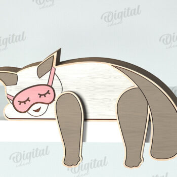 Intra απο ξύλο plywood  Χρώμα wenge 3mm-4mm πάχος - Αστεία σε ράφι ζώων Δίασταση 30x20 cm INTRAFABR-25592344 - Image 1