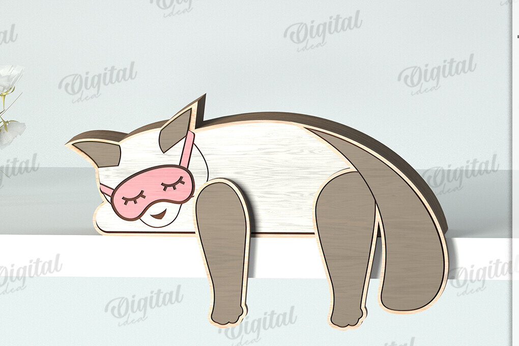 Intra απο ξύλο plywood  Χρώμα wenge 3mm-4mm πάχος - Αστεία σε ράφι ζώων Δίασταση 30x20 cm INTRAFABR-25592344