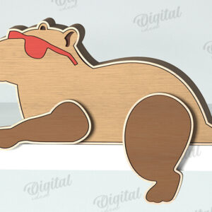 Intra απο ξύλο plywood  Χρώμα wenge 3mm-4mm πάχος - Αστεία σε ράφι ζώων Δίασταση 30x20 cm INTRAFABR-116332452