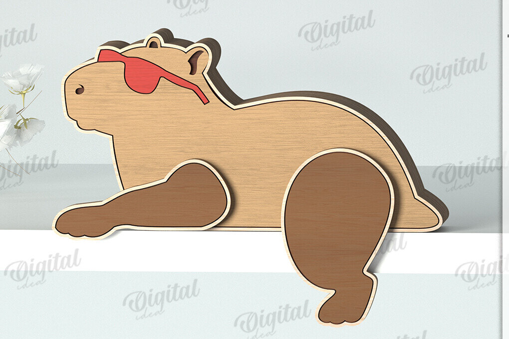 Intra απο ξύλο plywood  Χρώμα wenge 3mm-4mm πάχος - Αστεία σε ράφι ζώων Δίασταση 30x20 cm INTRAFABR-116332452