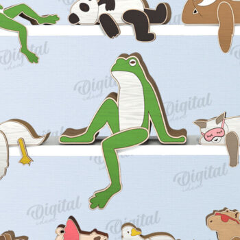 Intra απο ξύλο plywood  Χρώμα wenge 3mm-4mm πάχος - Αστεία Animal Shelf Sitters Bundle Laser Δίασταση 30x20 cm INTRAFABR-91366598 - Image 1