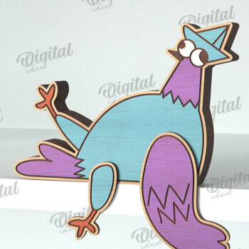 Intra απο ξύλο plywood  Χρώμα wenge 3mm-4mm πάχος - Αστεία Διακόσμηση Ζώων Δέσμη κοπής με λέιζερ Δίασταση 30x20 cm INTRAFABR-26120162 - Image 2