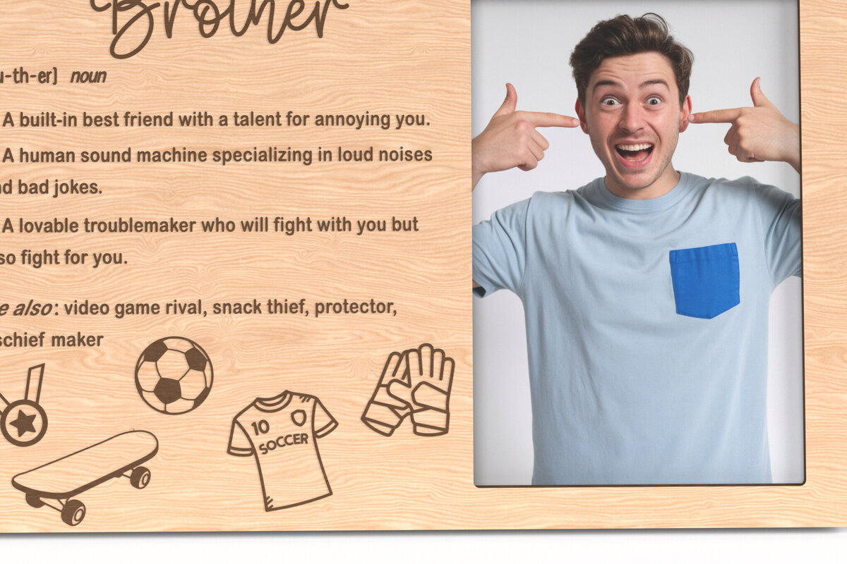 Intra απο ξύλο plywood  Χρώμα wenge 3mm-4mm πάχος - Αστεία Brother Ορισμός Κορνίζα Δίασταση 20x25 cm INTRAFABR-118823618