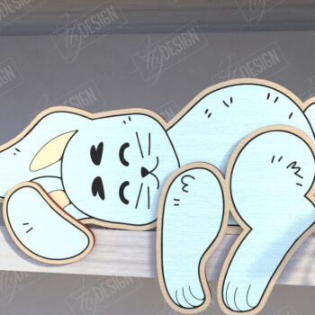 Intra απο ξύλο plywood  Χρώμα wenge 3mm-4mm πάχος - Funny Bunny Shelf Sitters |CNC Δίασταση 15x15 cm INTRAFABR-26217098 - Image 1