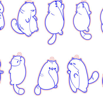 Intra απο ξύλο plywood  Χρώμα wenge 3mm-4mm πάχος - Funny Cat Earrings Bundle-Break Jhon Δίασταση 3x3 cm INTRAFABR-26016324 - Image 5