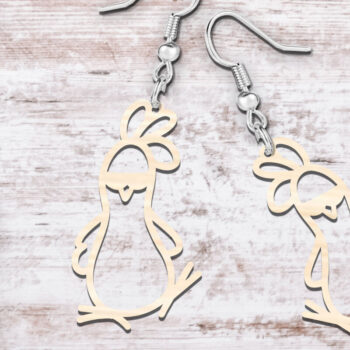 Intra απο ξύλο plywood  Χρώμα wenge 3mm-4mm πάχος - Αστεία σκουλαρίκια με λέιζερ Chicken Δίασταση 900x900 cm INTRAFABR-107433739 - Image 4