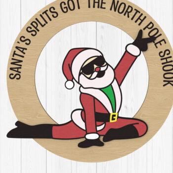 Intra απο ξύλο plywood  Χρώμα wenge 3mm-4mm πάχος - Αστείο χριστουγεννιάτικο στολίδι Άγιος Βασίλης Δίασταση 6x6 cm INTRAFABR-107433948 - Image 1