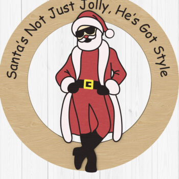 Intra απο ξύλο plywood  Χρώμα wenge 3mm-4mm πάχος - Αστεία δέσμη χριστουγεννιάτικων στολιδιών Άγιου Βασίλη Δίασταση 30x20 cm INTRAFABR-107365444 - Image 5