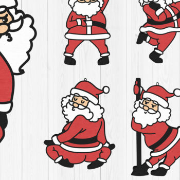 Intra απο ξύλο plywood  Χρώμα wenge 3mm-4mm πάχος - Πακέτο πακέτου Funny Dancing Santa Δίασταση 30x20 cm INTRAFABR-23478491 - Image 1