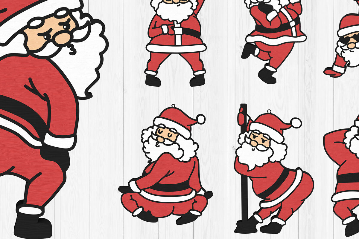 Intra απο ξύλο plywood  Χρώμα wenge 3mm-4mm πάχος - Πακέτο πακέτου Funny Dancing Santa Δίασταση 30x20 cm INTRAFABR-23478491