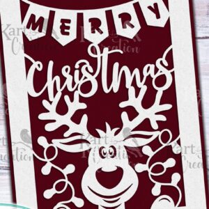 Intra απο ξύλο plywood  Χρώμα wenge 3mm-4mm πάχος - Αστεία Χριστουγεννιάτικη κάρτα Dee για Cricut Δίασταση 5x7 cm INTRAFABR-124968688