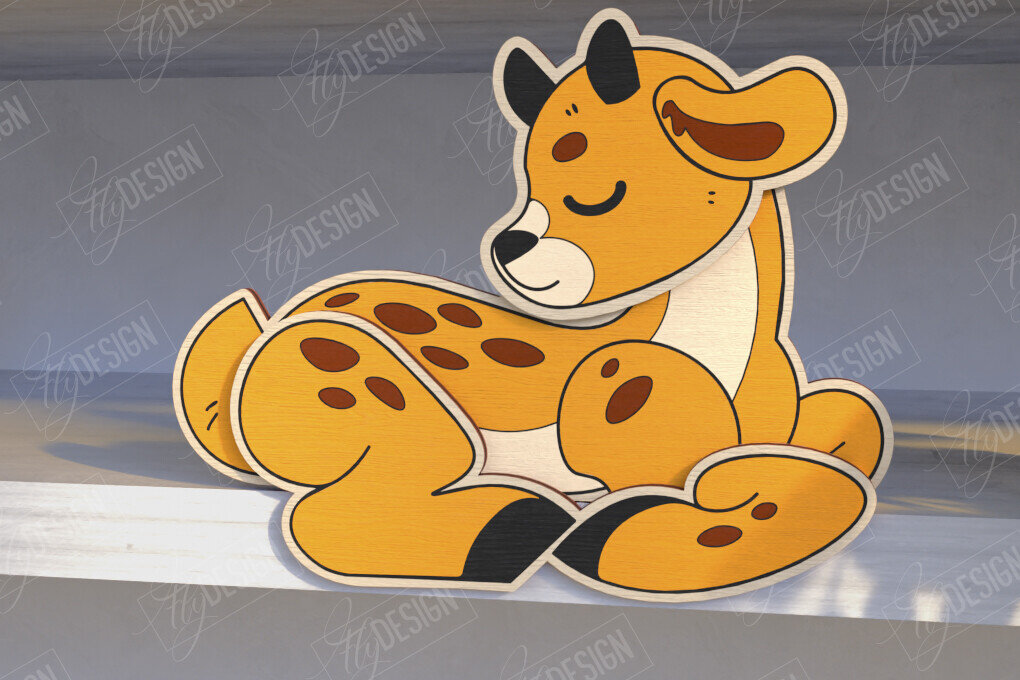 Intra απο ξύλο plywood  Χρώμα wenge 3mm-4mm πάχος - Αστεία Deer Shelf Sitters | CNC Δίασταση 20x20 cm INTRAFABR-124968702