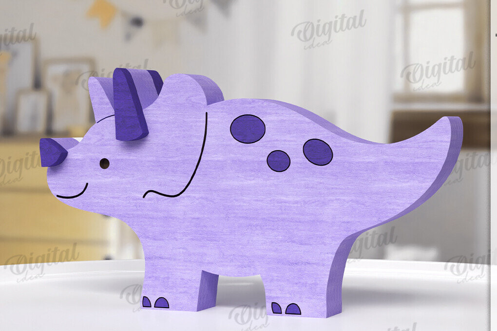 Intra απο ξύλο plywood  Χρώμα wenge 3mm-4mm πάχος - Αστεία Dino Shelf Sitter Δίασταση 30x20 cm INTRAFABR-124578580