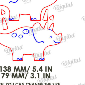 Intra απο ξύλο plywood  Χρώμα wenge 3mm-4mm πάχος - Αστεία Dino Shelf Sitter Δίασταση 30x20 cm INTRAFABR-124578580 - Image 2