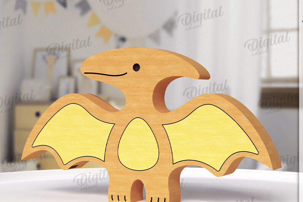 Intra απο ξύλο plywood  Χρώμα wenge 3mm-4mm πάχος - Αστεία Dino Shelf Sitter Δίασταση 30x20 cm INTRAFABR-122115772