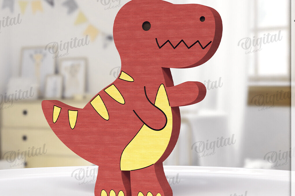 Intra απο ξύλο plywood  Χρώμα wenge 3mm-4mm πάχος - Αστεία Dino Shelf Sitter Δίασταση 30x20 cm INTRAFABR-122165565