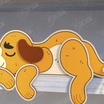 Intra απο ξύλο plywood Χρώμα wenge 3mm-4mm πάχος - Funny Dog Shelf Sitters | CNC Δίασταση 20x20 cm INTRAFABR-120886478 - Image 1