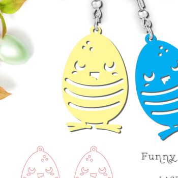 Intra απο ξύλο plywood  Χρώμα wenge 3mm-4mm πάχος - Αστεία πασχαλινά σκουλαρίκια με λέιζερ κοπής Δίασταση 900x900 cm INTRAFABR-120886496 - Image 1