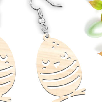 Intra απο ξύλο plywood  Χρώμα wenge 3mm-4mm πάχος - Αστεία πασχαλινά σκουλαρίκια με λέιζερ κοπής Δίασταση 900x900 cm INTRAFABR-120886496 - Image 2