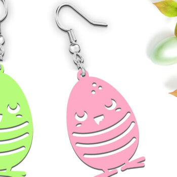 Intra απο ξύλο plywood  Χρώμα wenge 3mm-4mm πάχος - Αστεία πασχαλινά σκουλαρίκια με λέιζερ κοπής Δίασταση 900x900 cm INTRAFABR-120886496 - Image 3