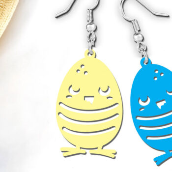 Intra απο ξύλο plywood  Χρώμα wenge 3mm-4mm πάχος - Αστεία πασχαλινά σκουλαρίκια με λέιζερ κοπής Δίασταση 900x900 cm INTRAFABR-120886496 - Image 5