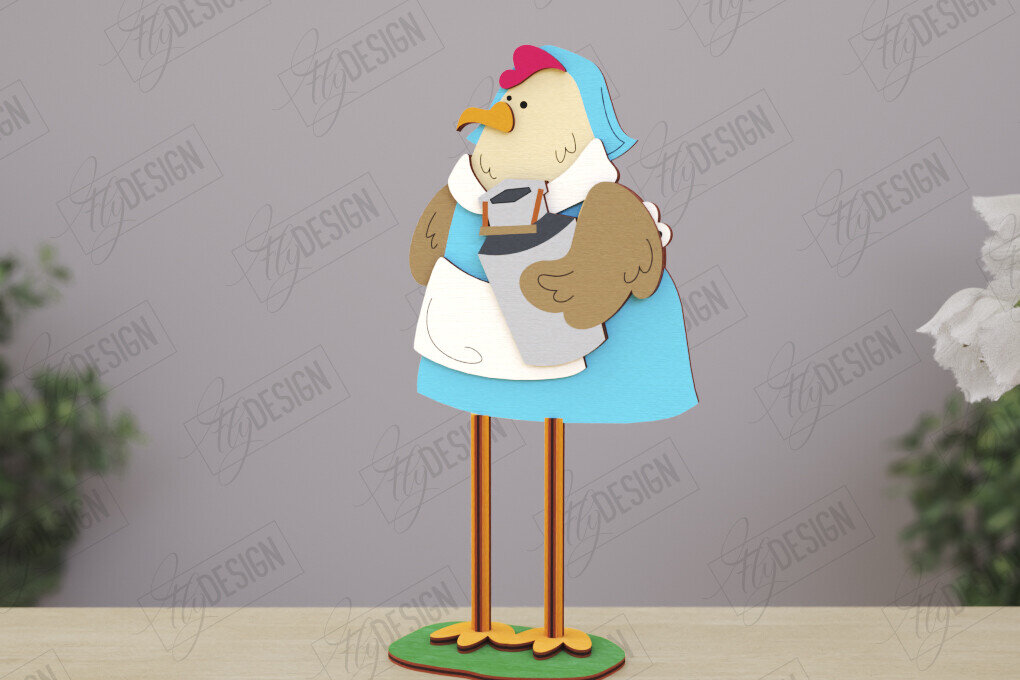 Intra απο ξύλο plywood  Χρώμα wenge 3mm-4mm πάχος - Αστεία χαρακτήρων αγροικίας| CNC Δίασταση 30x20 cm INTRAFABR-120886459