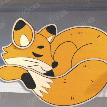 Intra απο ξύλο plywood Χρώμα wenge 3mm-4mm πάχος - Funny Fox Shelf Sitters | CNC Δίασταση 20x20 cm INTRAFABR-122780758 - Image 1