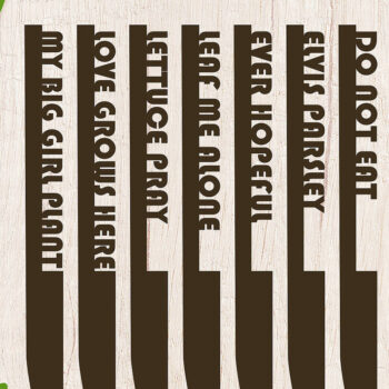 Intra απο ξύλο plywood  Χρώμα wenge 3mm-4mm πάχος - Funny Garden Markers , κοπής με λέιζερ Δίασταση 7x0 cm INTRAFABR-123812737 - Image 2