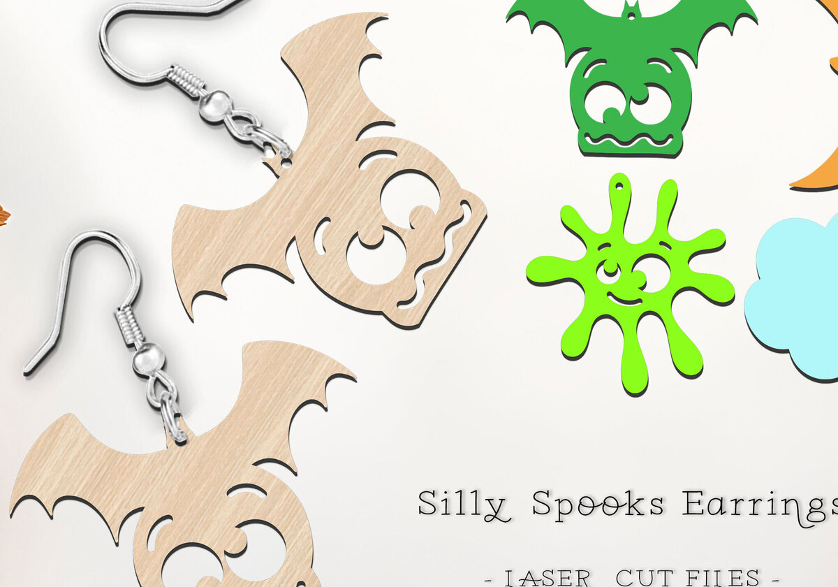 Intra απο ξύλο plywood  Χρώμα wenge 3mm-4mm πάχος - Αστεία αποκριάτικα σκουλαρίκια κομμένα αρχεία με λέιζερ Δίασταση 900x900 cm INTRAFABR-104369700