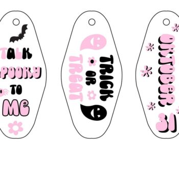 Intra απο ξύλο plywood  Χρώμα wenge 3mm-4mm πάχος - Αστείο μπρελόκ για το Halloween . Ροζ Δίασταση 4x4 cm INTRAFABR-123814099 - Image 2