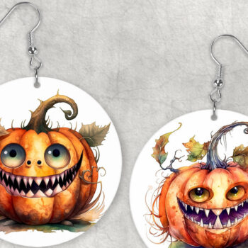 Intra απο ξύλο plywood  Χρώμα wenge 3mm-4mm πάχος - Αστείο αποκριάτικο σκουλαρίκι κολοκύθας Png Δίασταση 3x3 cm INTRAFABR-117564979 - Image 1