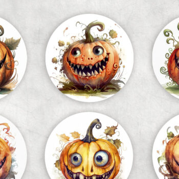 Intra απο ξύλο plywood  Χρώμα wenge 3mm-4mm πάχος - Αστείο αποκριάτικο σκουλαρίκι κολοκύθας Png Δίασταση 3x3 cm INTRAFABR-117564979 - Image 3