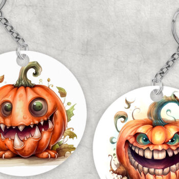 Intra απο ξύλο plywood Χρώμα wenge 3mm-4mm πάχος - Αστείο μπρελόκ απόκριες κολοκύθας PNG Δίασταση 4x4 cm INTRAFABR-123144720 - Image 1