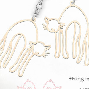 Intra απο ξύλο plywood  Χρώμα wenge 3mm-4mm πάχος - Αστεία κρεμαστά σκουλαρίκια γάτας με Δίασταση 900x900 cm INTRAFABR-97078914