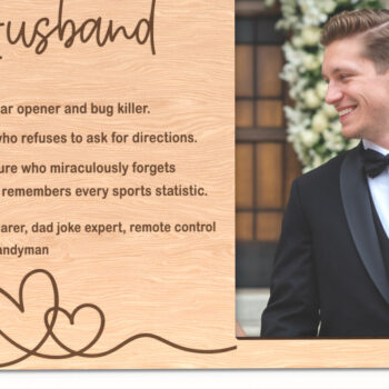 Intra απο ξύλο plywood  Χρώμα wenge 3mm-4mm πάχος - Αστεία κορνίζα σύζυγος ορισμού Δίασταση 20x25 cm INTRAFABR-122184313 - Image 1