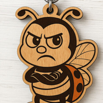 Intra απο ξύλο plywood  Χρώμα wenge 3mm-4mm πάχος - Αστεία Μπρελόκ Πασχαλίτσα Δίασταση 4x4 cm INTRAFABR-123674052 - Image 6